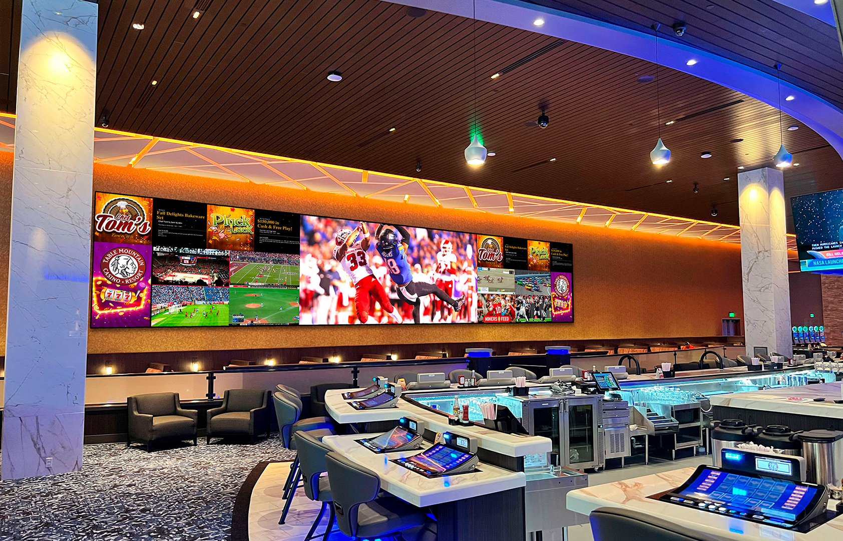 Blue Oak angled video wall