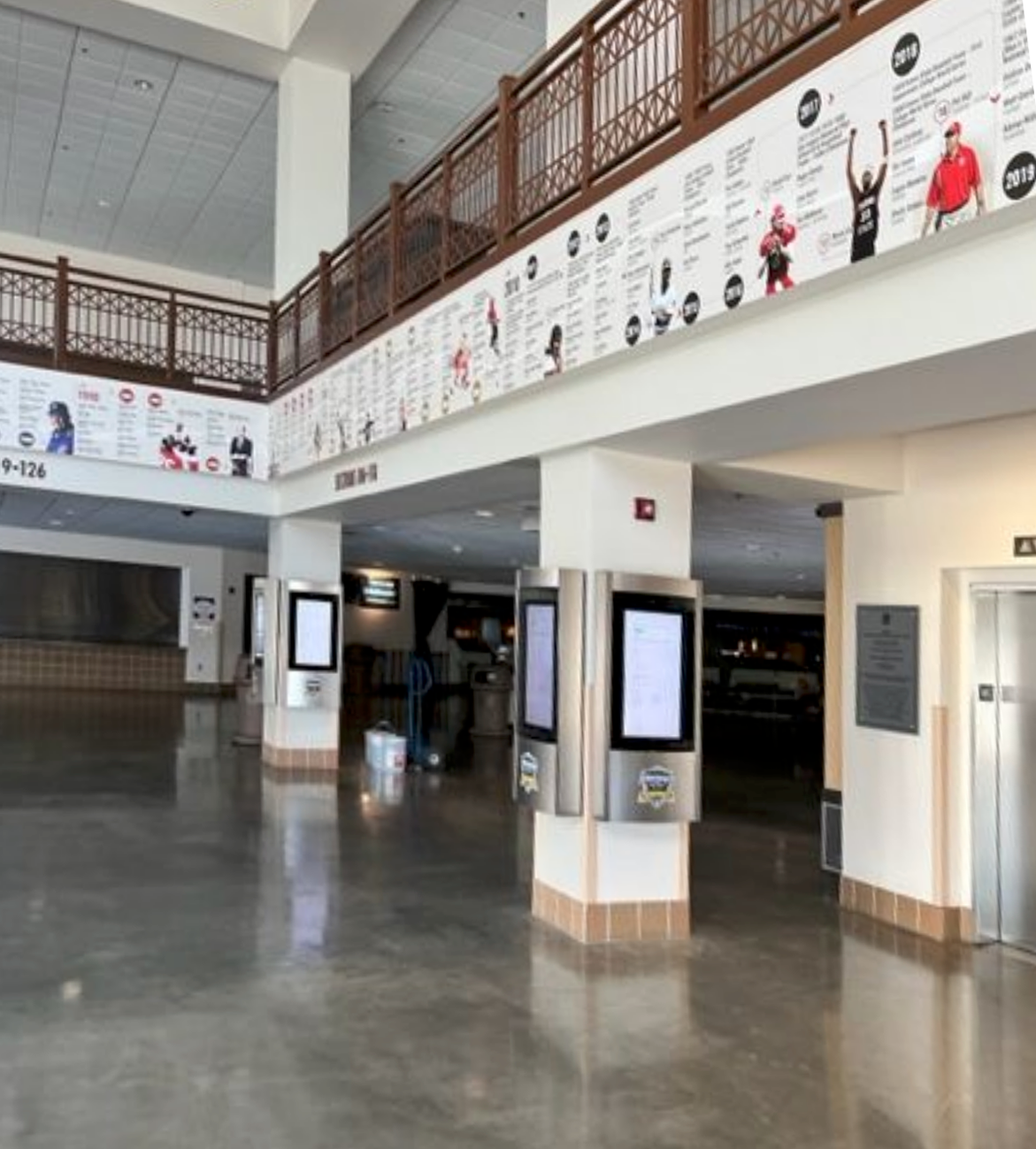 Hall of Fame historic timeline soffit mural