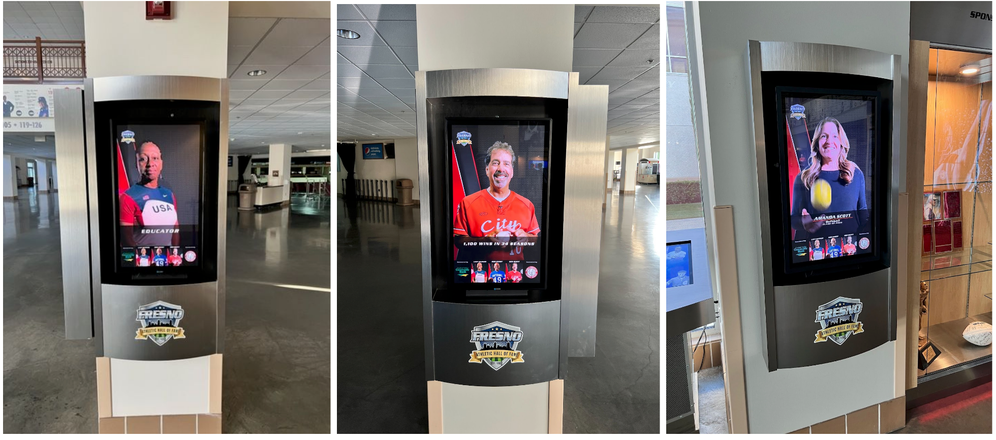 Hall of Fame wall kiosks