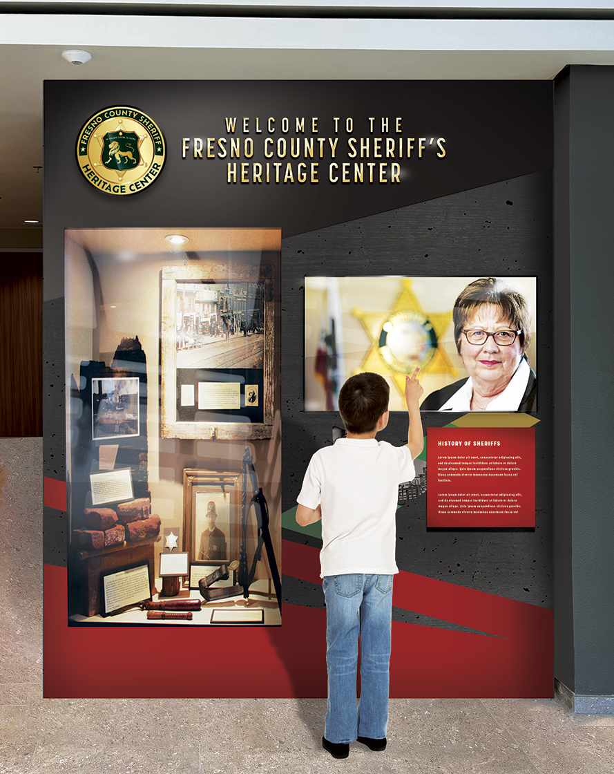 Kid interacting with Sheriff Heritage Center display